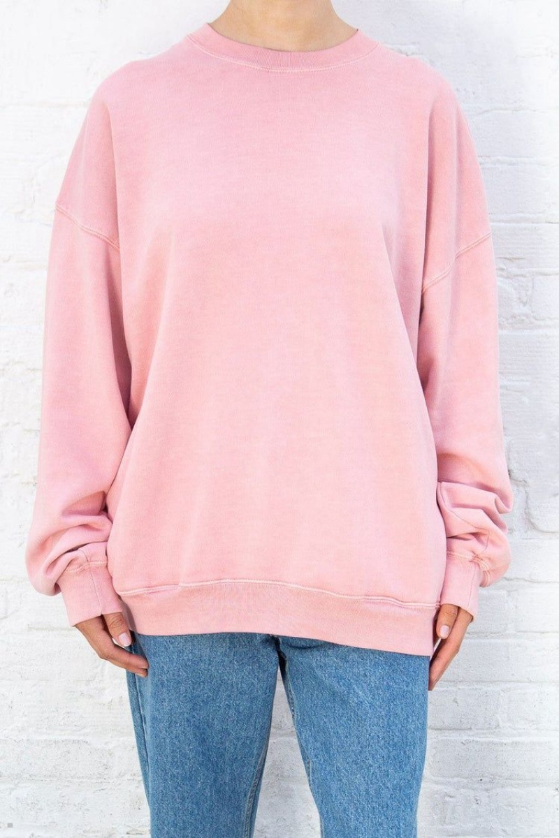 Sweatshirt Brandy Melville Erica Oversized Rose | DED-75693409